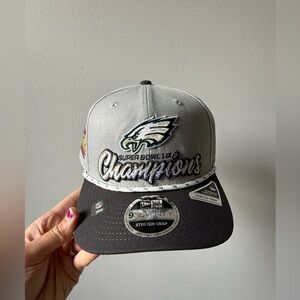 NEW Philadelphia Eagles Era Super Bowl 59 LIX Champions 9SEVENTY Hat Gray OS
